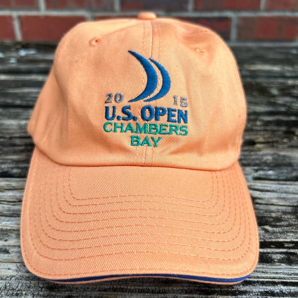 US Open 2015 Chambers Bay Orange Golf Hat Cap USGA Member Adjustable Strap - Picture 2 of 8
